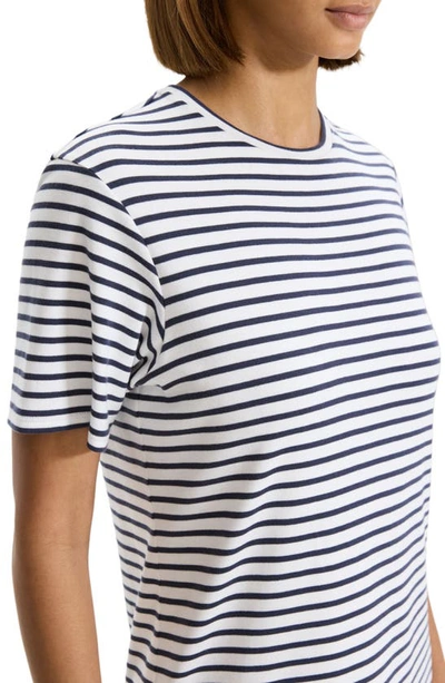 Shop Theory Clint Stripe Cotton T-shirt Dress In Navy Multi