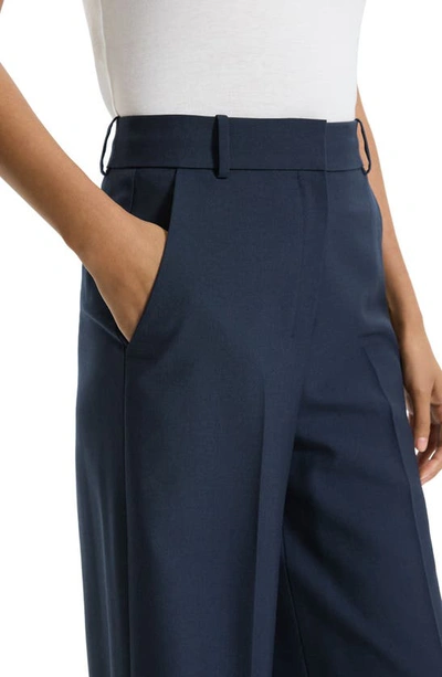 Shop Theory Oxford Wide Leg Pants In Nocturne Navy