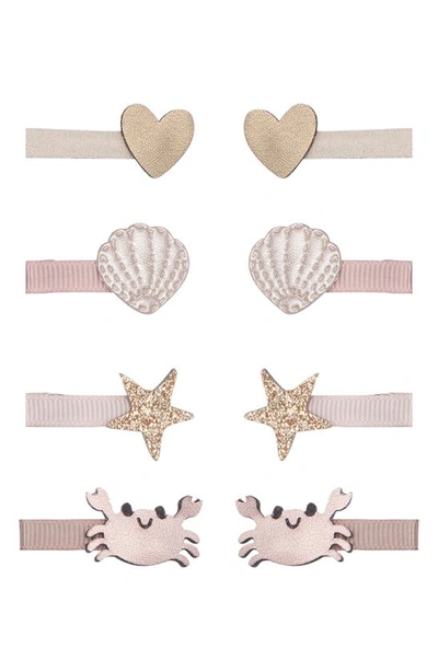 Shop Mimi & Lula Kids' Cecil Crab Assorted 8-pack Hair Clips In Light/ Pastel Pink