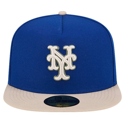 Shop New Era Royal New York Mets Canvas A-frame 59fifty Fitted Hat