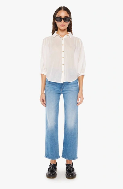 Shop Mother The Breeze Cotton Button-up Shirt In Bright White