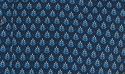 Shop 7 Diamonds Enrys Leaf Print Performance Button-up Shirt In Navy