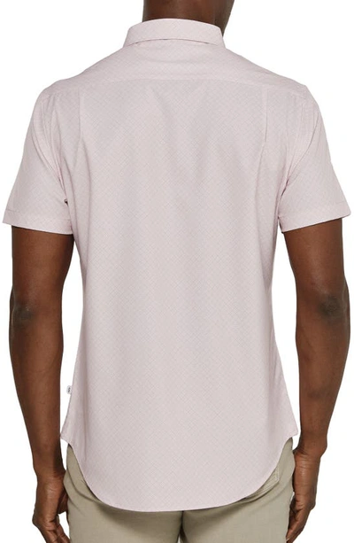 Shop 7 Diamonds Pryor Geometric Print Short Sleeve Performance Button-up Shirt In Rose