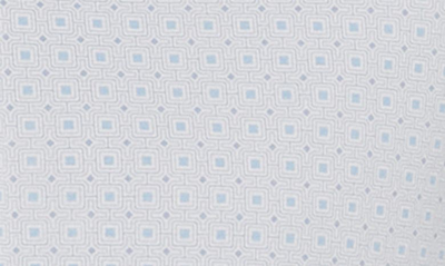 Shop 7 Diamonds Cassian Geometric Print Short Sleeve Performance Button-up Shirt In Light Blue