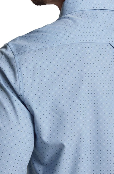 Shop 7 Diamonds Gatler Neat Performance Button-up Shirt In Dusty Blue