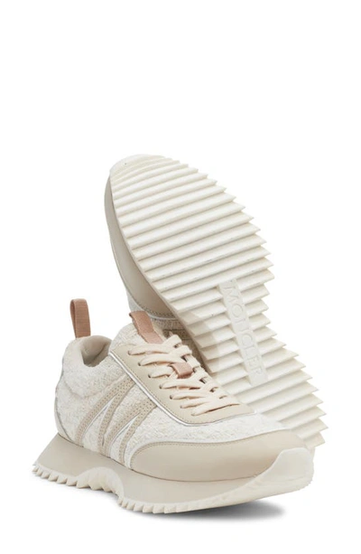 Moncler Pacey Low Top Sneakers In Boucle White