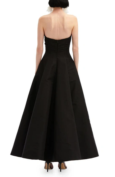 Shop Oscar De La Renta Strapless Faille Gown In Black