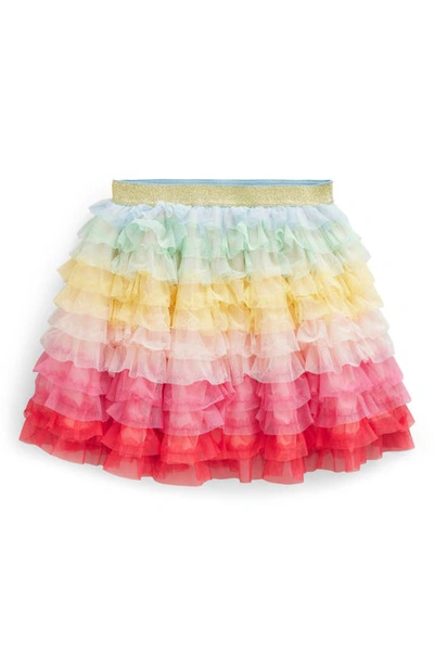 Shop Mini Boden Kids' Tulle Ruffle Party Skirt In Multi Rainbow