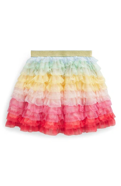 Shop Mini Boden Kids' Tulle Ruffle Party Skirt In Multi Rainbow