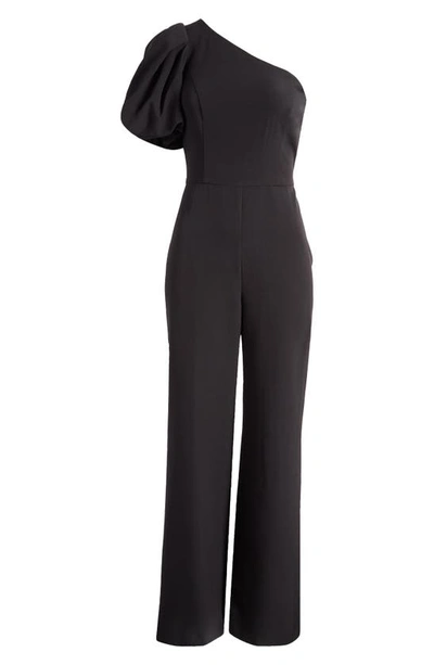 Shop Eliza J One-shoulder Jumpsuit In Black