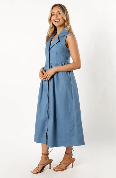 Shop Petal And Pup Petal & Pup Sonja Sleeveless A-line Dress In Steel Blue