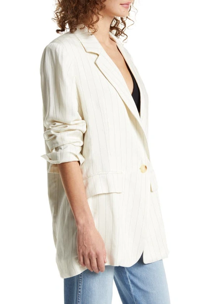 Shop Free People Crosby Pinstripe Menswear Blazer In Ivory Combo