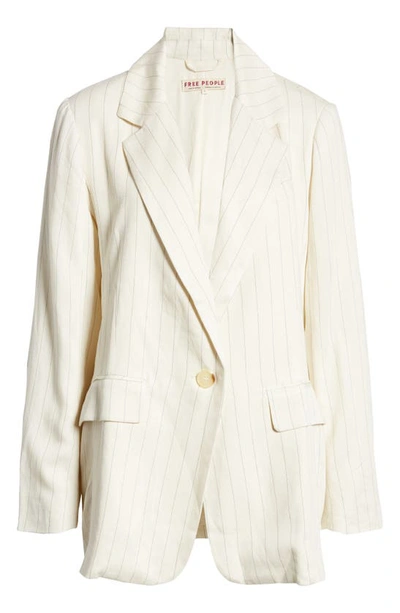 Shop Free People Crosby Pinstripe Menswear Blazer In Ivory Combo