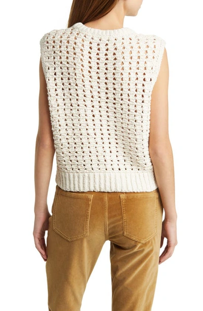 Shop Frame Open Stitch Sweater Vest In Cream