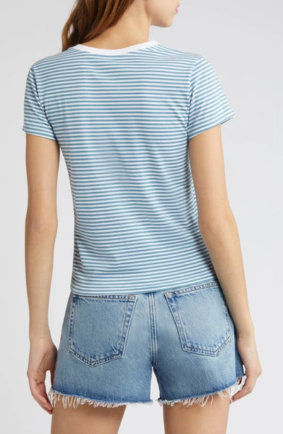 Shop Frame Stripe Fitted T-shirt In Sky Blue Multi