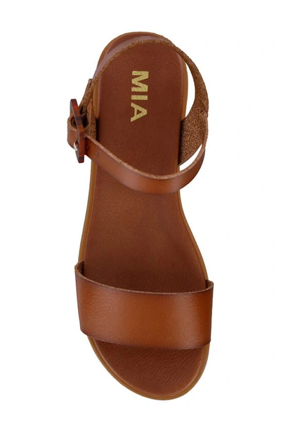 Mia Peyton Ankle Strap Sandal In Cognac
