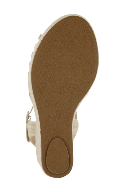 Shop Mia Anjalli Ankle Strap Espadrille Platform Wedge Sandal In Bone/ Multi
