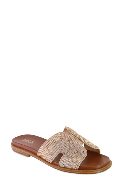 Shop Mia Dia Slide Sandal In Soft Gold