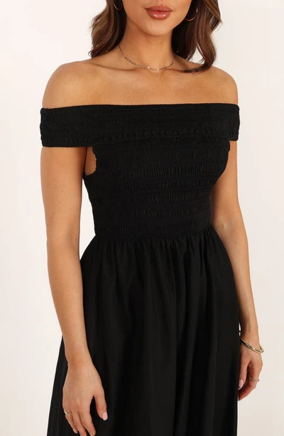 Shop Petal And Pup Petal & Pup Tessa Off The Shoulder Maxi Dress In Black