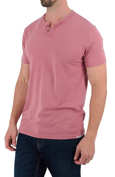 Devil-dog Dungarees Burnout Henley In Withered Rose