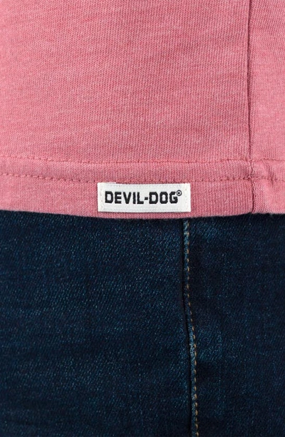 Shop Devil-dog Dungarees Burnout Henley In Withered Rose
