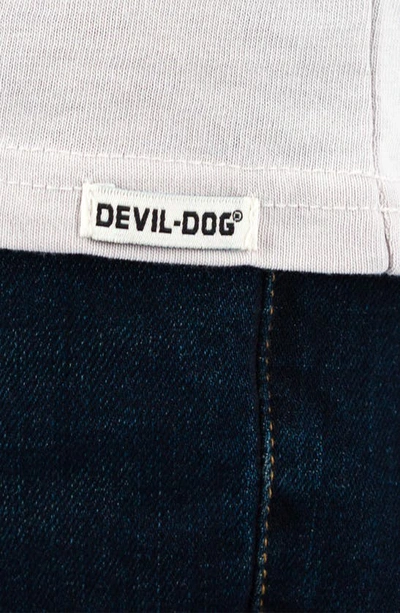 Shop Devil-dog Dungarees Burnout Henley In Light Silver