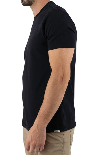Shop Devil-dog Dungarees Feeder Stripe T-shirt In Melange Black