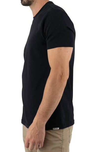 Devil-dog Dungarees Feeder Stripe Cotton T-shirt In Melange Black