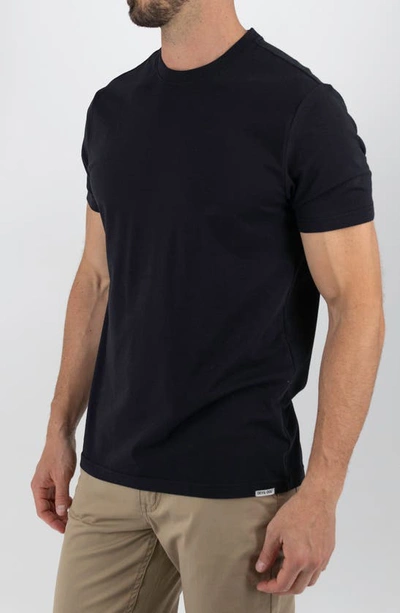 Devil-dog Dungarees Feeder Stripe Cotton T-shirt In Melange Black