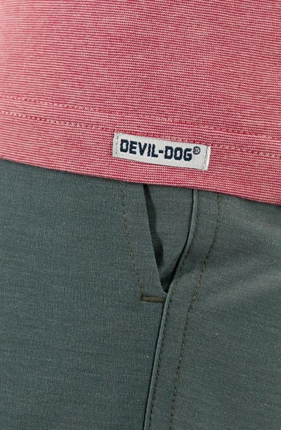 Shop Devil-dog Dungarees Feeder Stripe Cotton T-shirt In Melange Withered Rose