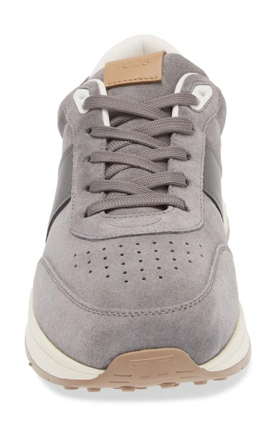 Shop Tod's Suede Sneaker In Dark Grey