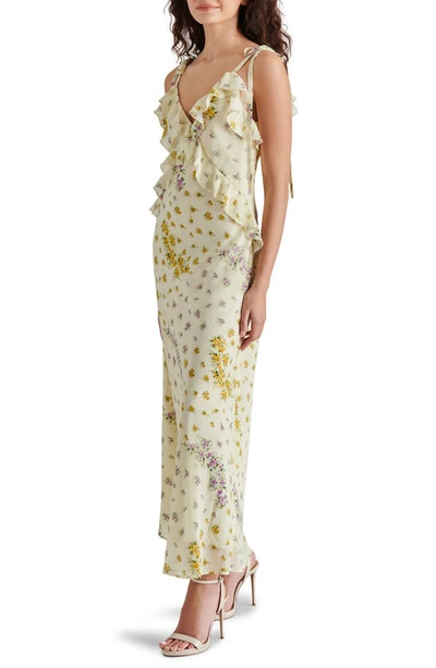 Shop Steve Madden Adalina Floral Ruffle Maxi Dress In Ivory Multi