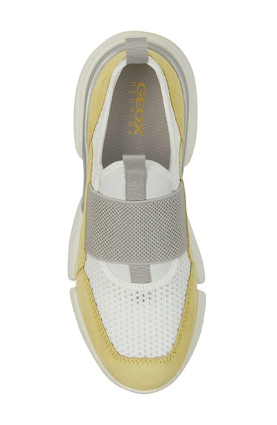 Shop Geox Adacter Water Resistant Slip-on Sneaker In White/ Yellow