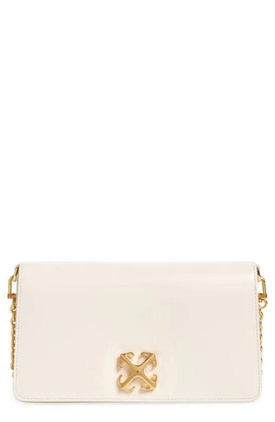 Shop Off-white Jitney 1.7 Leather Crossbody Bag In Off White