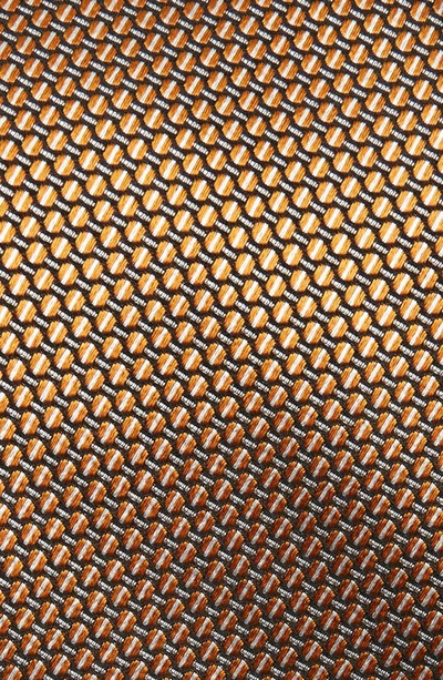 Shop Zegna Ties Paglie Geometric Silk Jacquard Tie In Orange