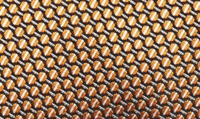 Shop Zegna Ties Paglie Geometric Silk Jacquard Tie In Orange