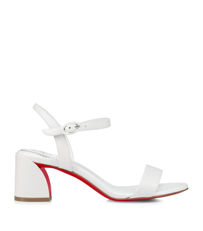 Shop Christian Louboutin Miss Jane Leather Sandals 55 In White