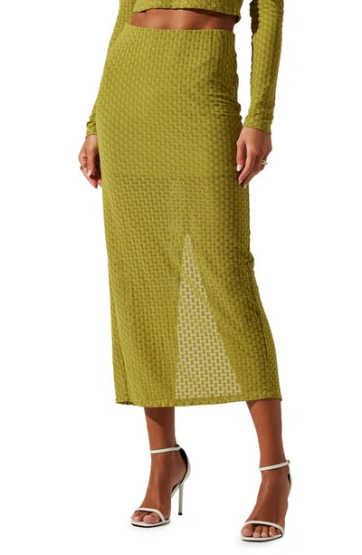 Shop Astr Indah Skirt In Avocado Green