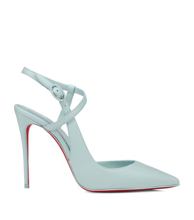 Shop Christian Louboutin Jenlove Leather Pumps 100 In Navy