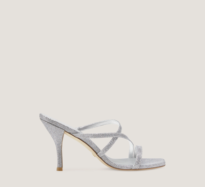 Shop Stuart Weitzman Strapeze 85 Slide The Sw Outlet In Silver