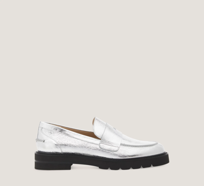 Shop Stuart Weitzman Parker Lift Loafer The Sw Outlet In Silver