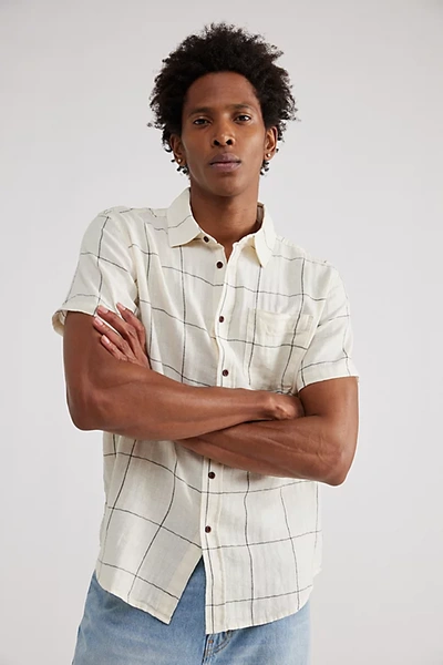 Shop Katin Monty Short Sleeve Shirt Top In Vintage White, Men's At Urban Outfitters