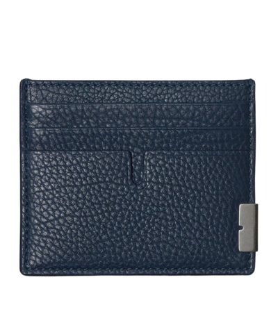 Shop Burberry Leather B-cut Card Holder In Blue