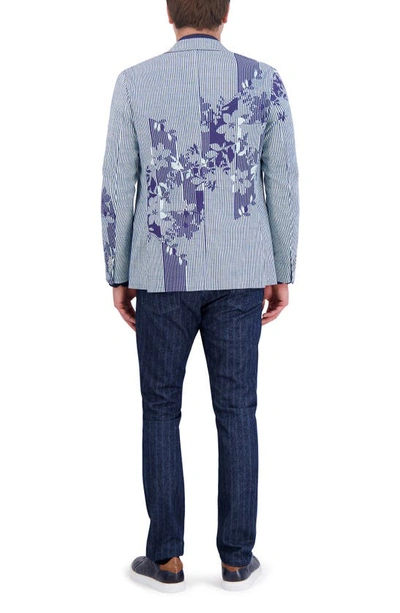 Shop Robert Graham Daylen Floral Stripe Seersucker Sport Coat In Blue