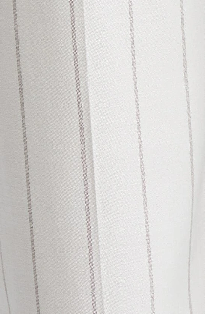 Shop Eleventy Slim Fit Stripe Drawstring Waist Virgin Wool Blend Pants In Ivory