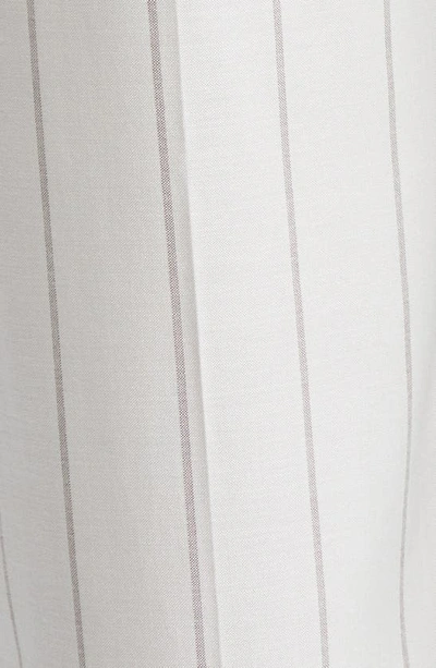 Eleventy Slim Fit Stripe Drawstring Waist Virgin Wool Blend Pants In Ivory