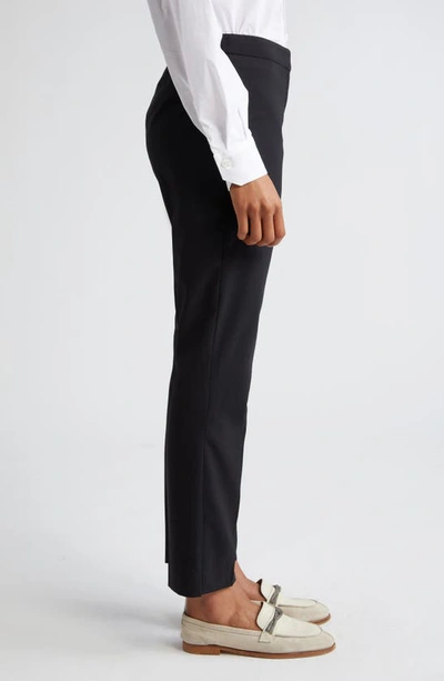 Eleventy Slim Fit Virgin Wool Blend Trousers In Black