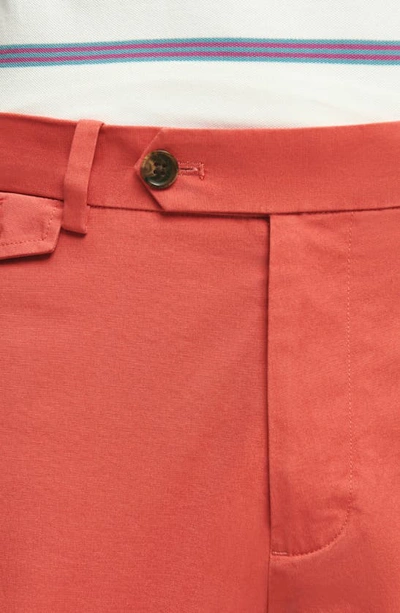 Shop Brooks Brothers Flat Front Stretch Poplin Chino Shorts In Mineral Red