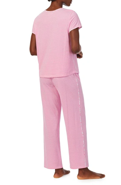 Shop Lauren Ralph Lauren Cotton Blend Pajamas In Pink Stripe