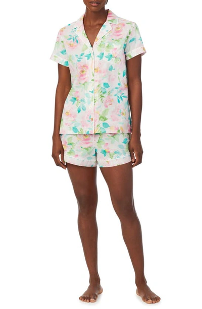Shop Lauren Ralph Lauren Cotton Blend Short Pajamas In Multi Floral